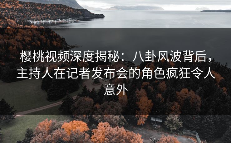 樱桃视频深度揭秘：八卦风波背后，主持人在记者发布会的角色疯狂令人意外