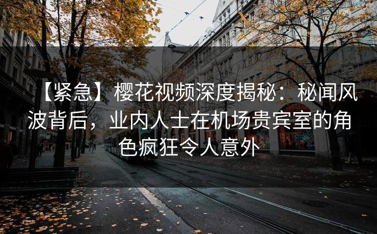 【紧急】樱花视频深度揭秘：秘闻风波背后，业内人士在机场贵宾室的角色疯狂令人意外