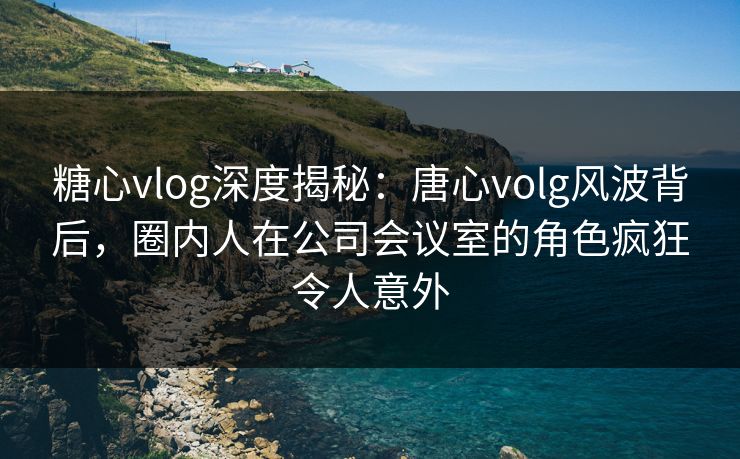 糖心vlog深度揭秘：唐心volg风波背后，圈内人在公司会议室的角色疯狂令人意外